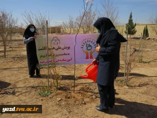 کاشت 135اصله درخت مثمروغیرمثمر به مناسبت روزدرختکاری وهفته منابع طبیعی در آموزشکده فنی دختران میبد
 4